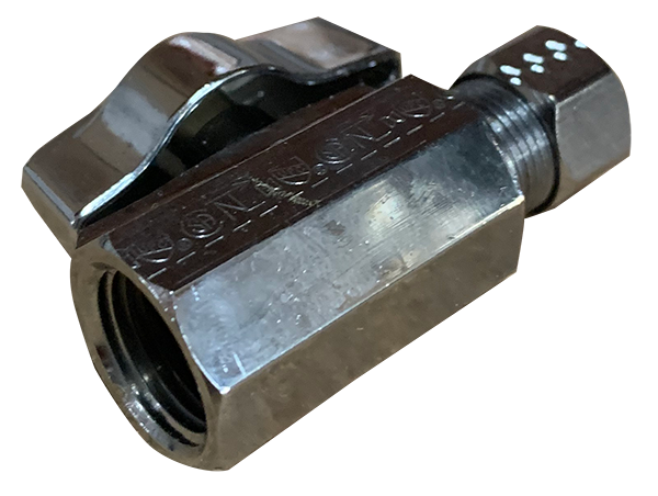 Ball valve angle stop 1/2nom x 3/8comp (Brass Craft) (G2CR19X C)