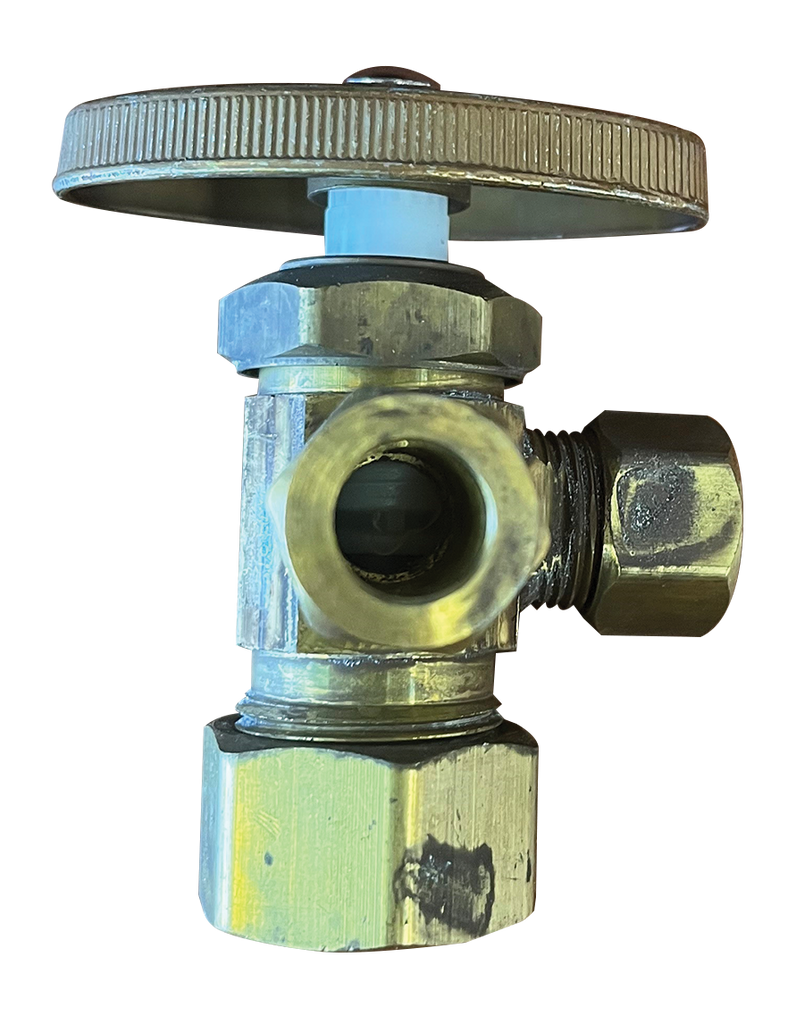 Ball valve supply stop dual outlet 1/2nom x 3/8comp x 1/4comp (Brass Craft)