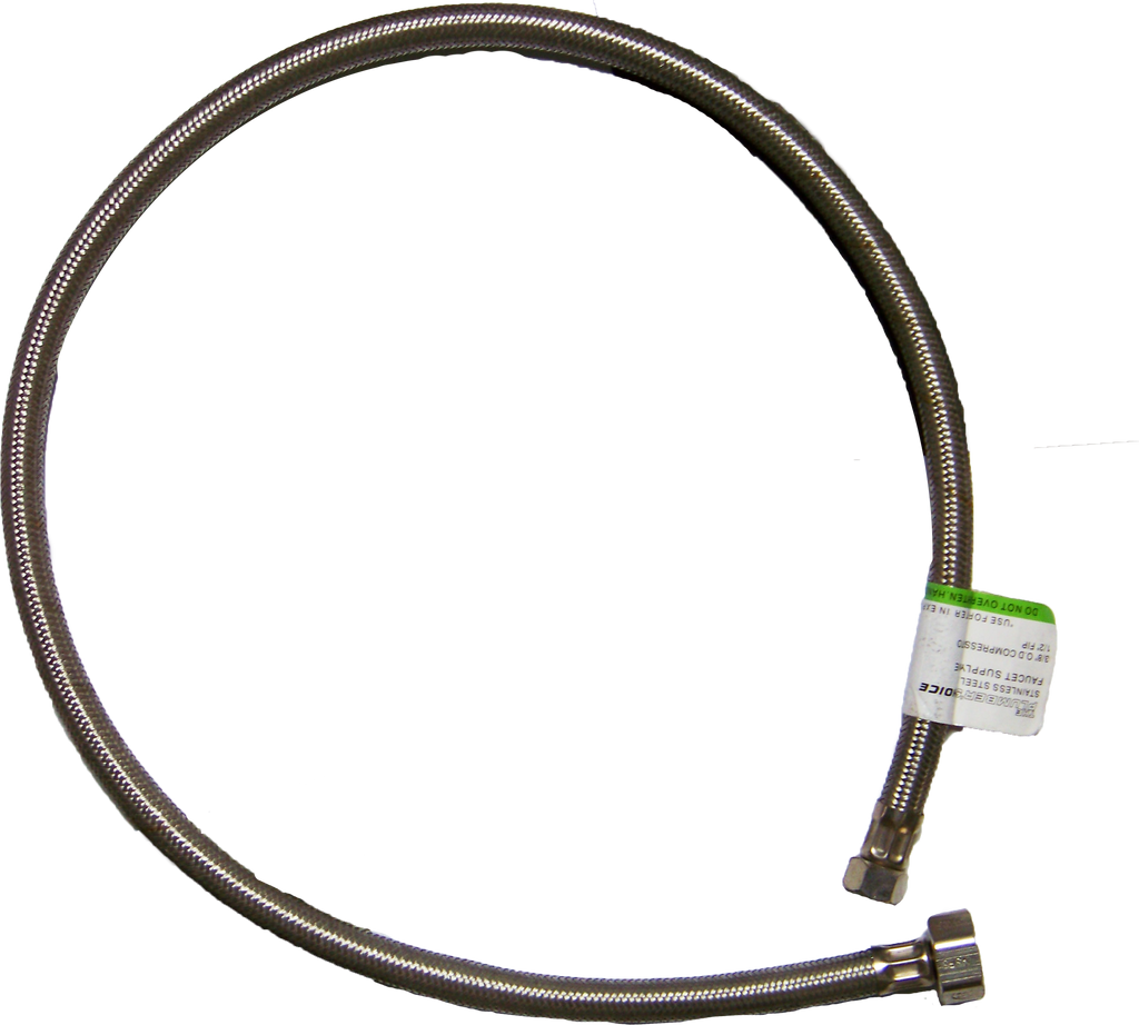 SS Braided supply line for kit/lav 3/8comp x 1/2fip 16