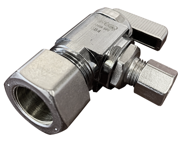 Ball valve angle stop 5/8comp x 1/4comp Dahl
