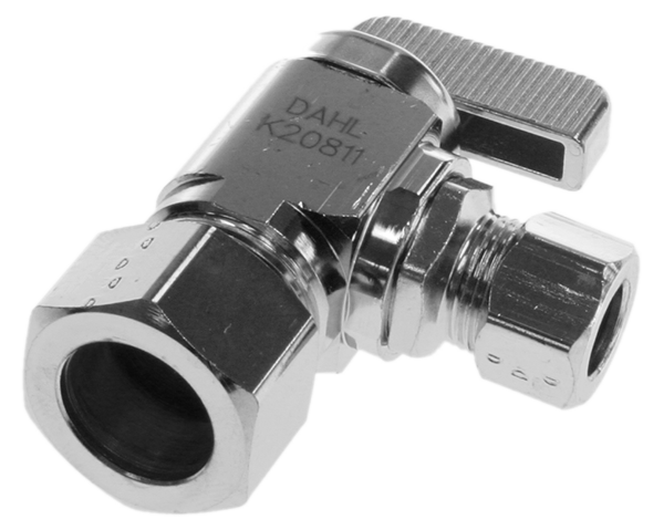 Ball valve angle stop 5/8comp x 3/8comp Dahl