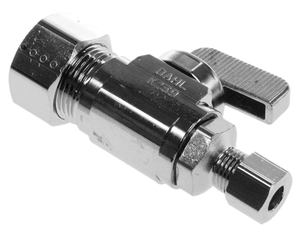 Ball valve straight stop 5/8comp x 1/4comp Dahl