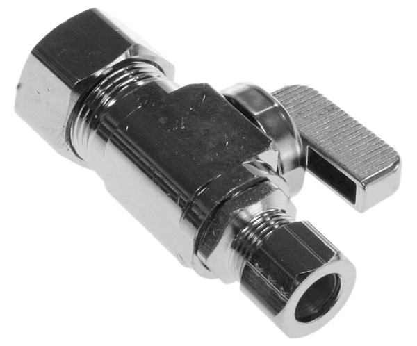 Ball valve straight stop 5/8comp x 3/8comp Dahl