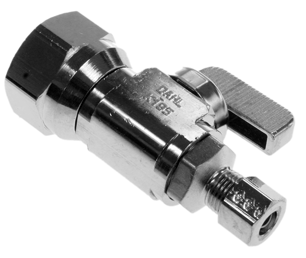 Ball valve straight stop 1/2fip x 1/4comp Dahl
