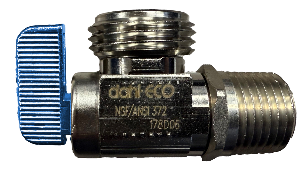 Ball valve washer stop 3/4mht x 1/2mip Dahl blue handle