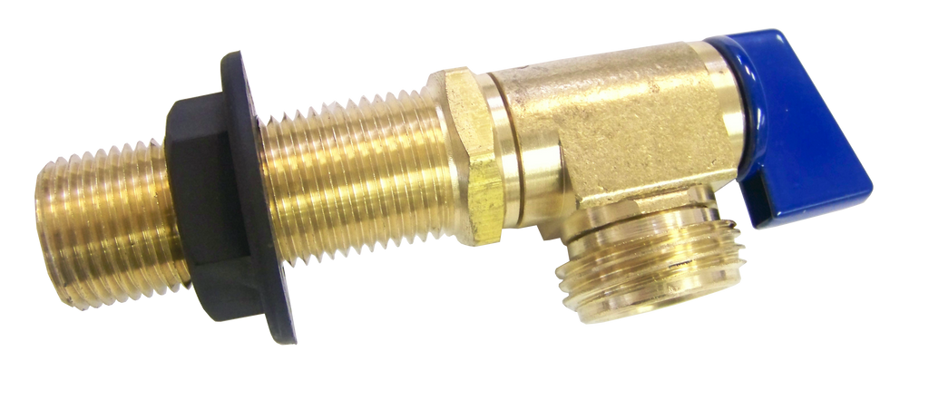 Ball valve washer stop 1/2mip/c blue handle shank for washer box rough brass TPC