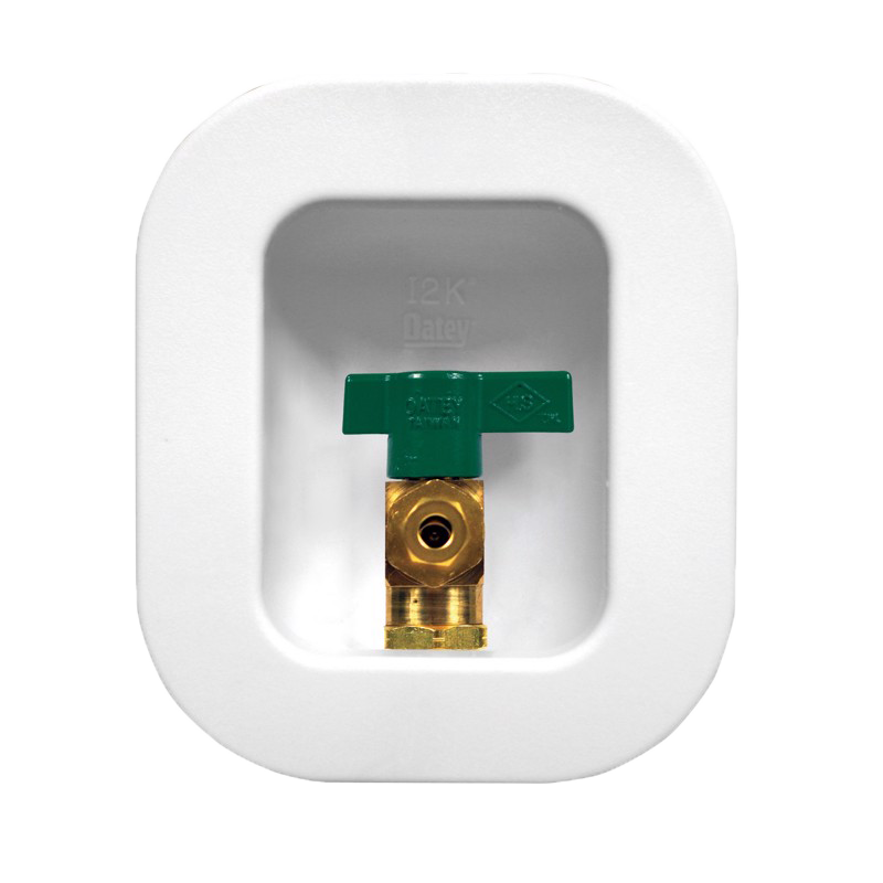Icemaker box w/valve 1/2mip/c x 1/4comp (white)