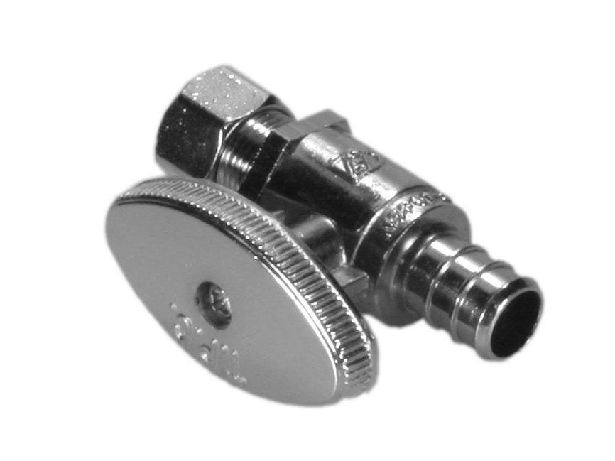 Ball valve straight stop 1/2crimp pex x 3/8comp TPC