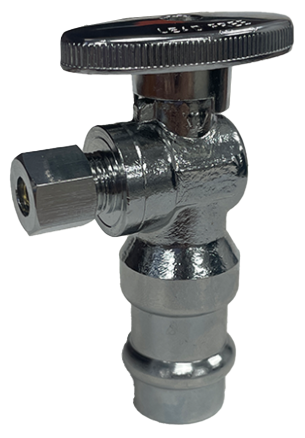 Ball valve angle stop 1/2press x 3/8comp TPC