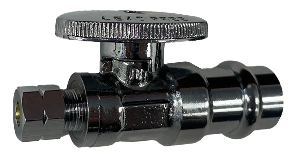 Ball valve straight stop 1/2press x 3/8comp TPC