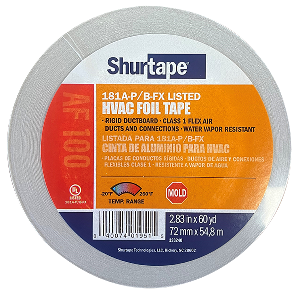Tape aluminum foil ductboard 72mm x 55m (Shurtape AF100)