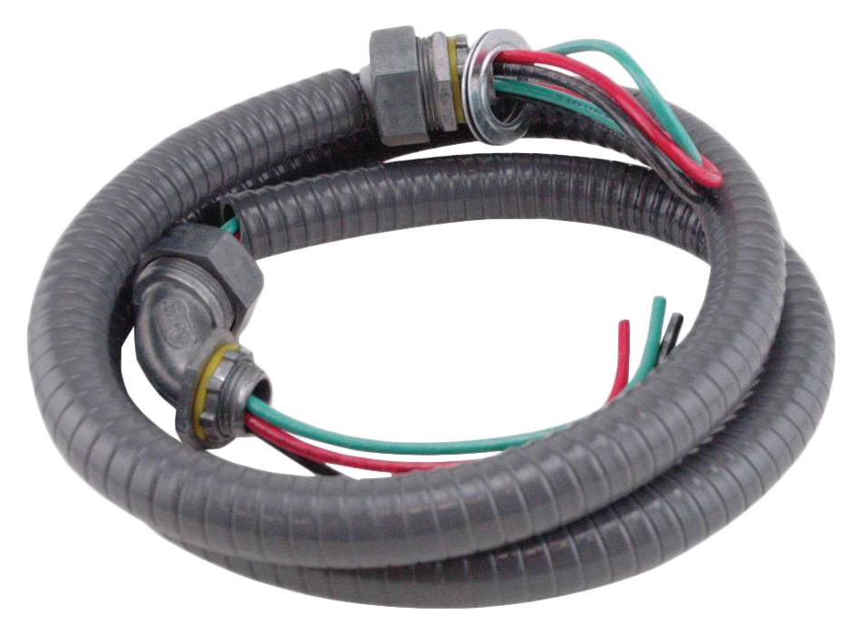 Whip, non-metallic connector, 1/2" x 6' #10 wire