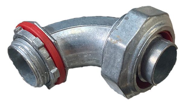 Liquid Tite connector, 3/4, metallic, 90 elbow