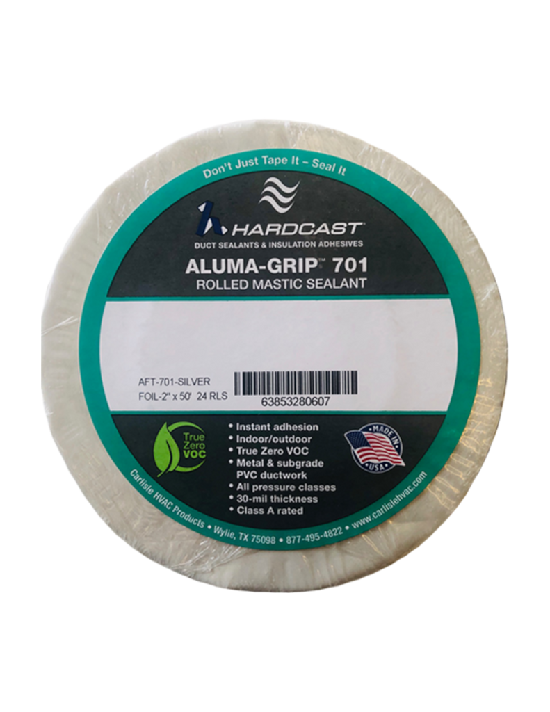 Tape, Aluma-Grip (701), heavy-duty, pressure-sensitive duct joint rolled sealant, 3" x 50' (16/case) (SELL INDIVIDUALLY)