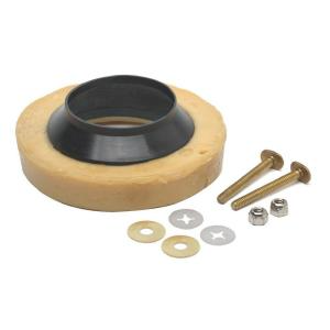 Wax ring #10 X-thick w/horn no-seep for closet 3 & 4 w/1/4 flange bolts dbl nuts/washers (1-40526/1-40678)