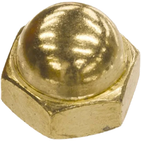 Acorn nut for flange bolt 1/4, brass