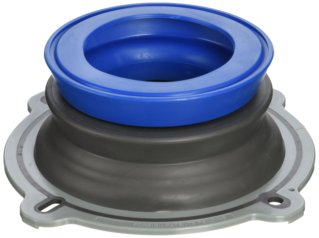 Perfect Seal wax ring, universal fit, rubber gasket with encapsulated wax, and bolts, accommodates flange heights from 1/2 above floor to 1 1/2 below floor