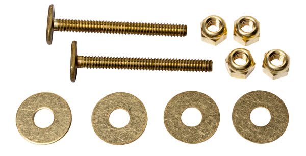 Flange bolt kit 5/16 x 2 1/4 double brass nuts and washers (pair) all brass