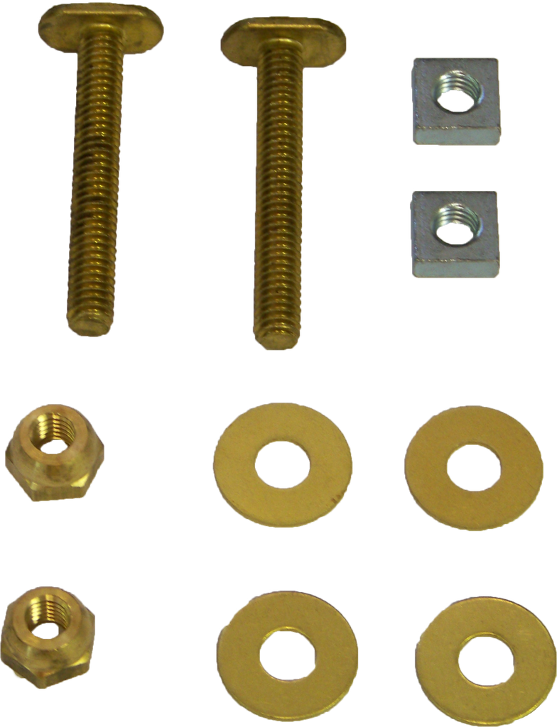 Flange bolt kit 5/16 x 2 1/4 double brass nuts and washers (pair)