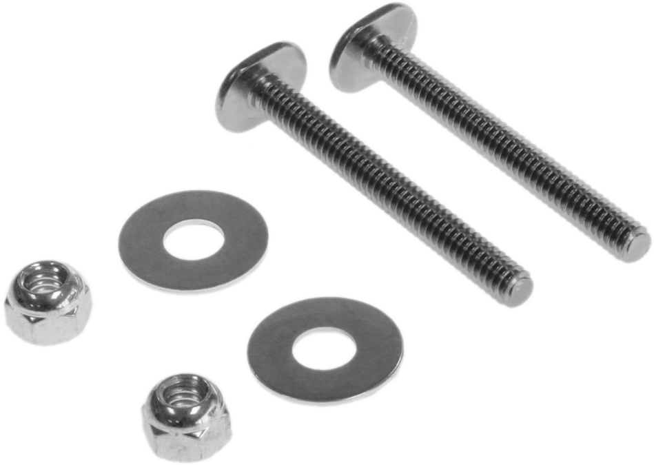 Flange bolt kit 1/4 x 2 1/4 double nuts and washers (pair) plated steel