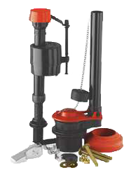 Fluidmaster ballcock kit - flush valve w/adjustable flapper, tank lever, bolts and gasket (PRO45K)