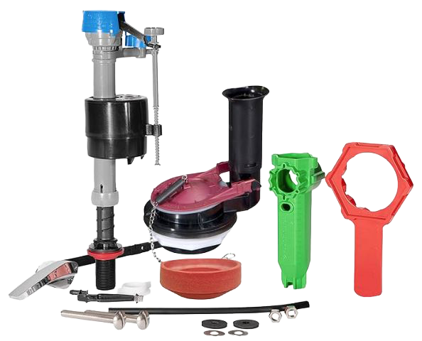 Fluidmaster ballcock kit for 3 - flush valve w/adjustable 3 flapper, tank lever, bolts and gasket (K-400H-038-T4)