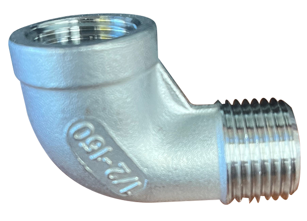 Stainless steel 90 ell, 1/2 street