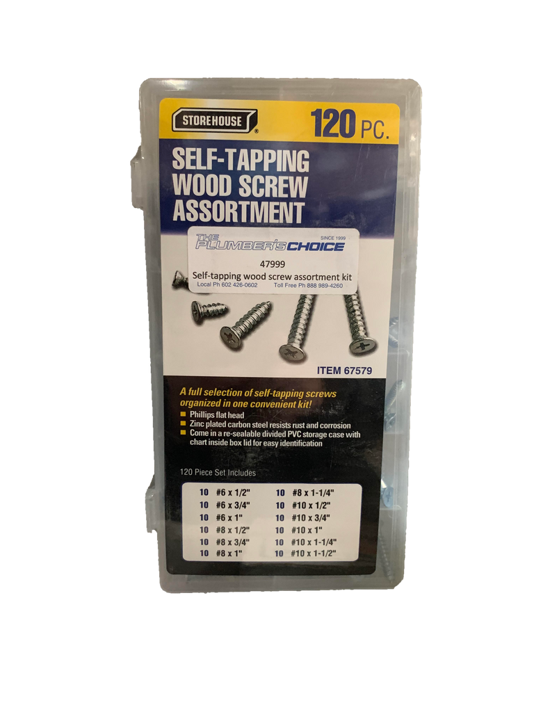 Self-tapping wood screw assortment kit