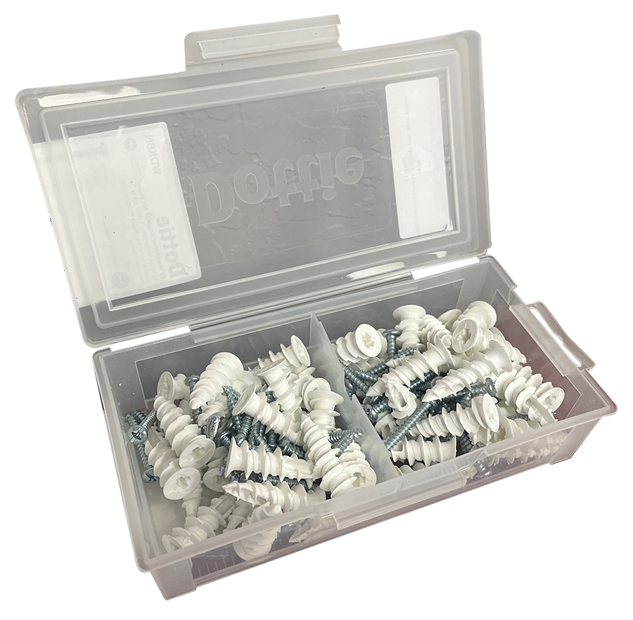 Dottie nylon wall driller kit for sheet rock, nylon anchor, 1 1/4 long
