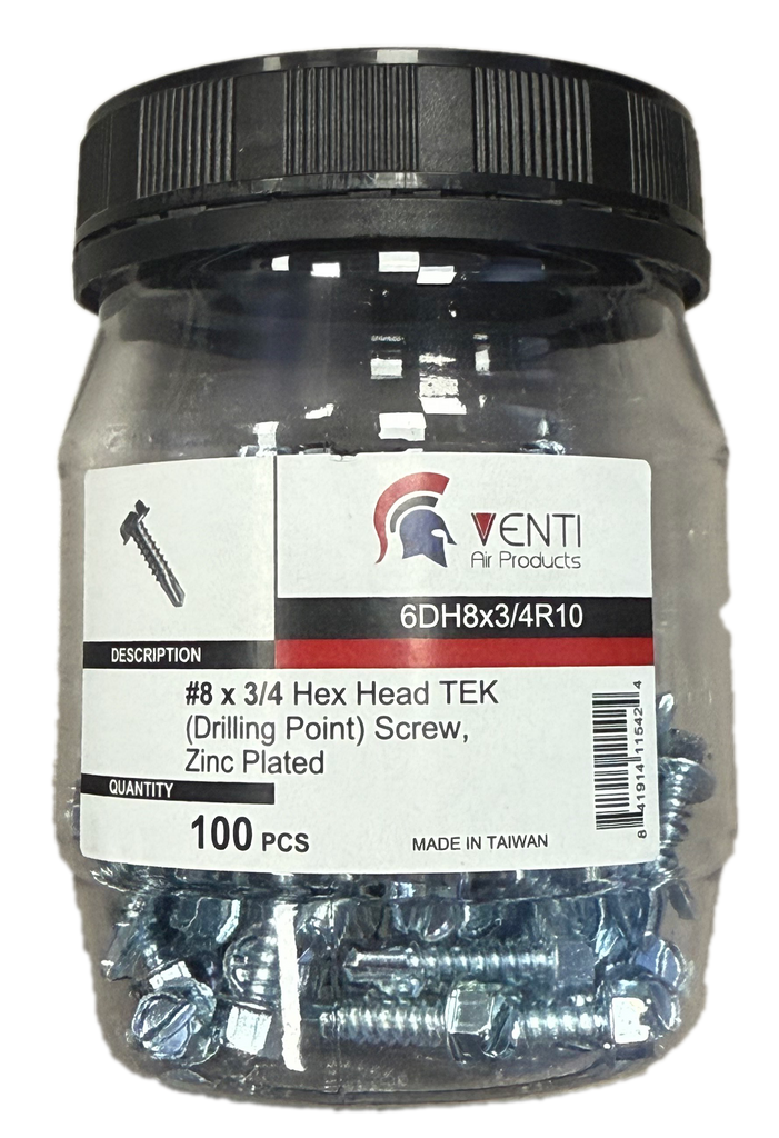 Sheet metal screw self drilling #8 x 3/4, 100 per pack