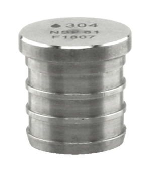 Pex B fitting, stainless steel, plug, 3/4