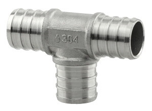 Pex B fitting, stainless steel, tee, 1/2