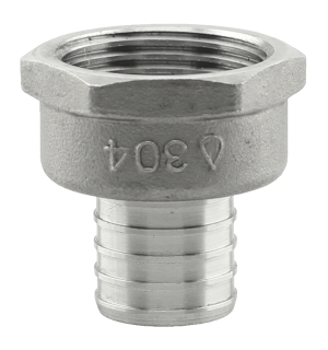 Pex B fitting, stainless steel, pex x FIP adapter, 1/2