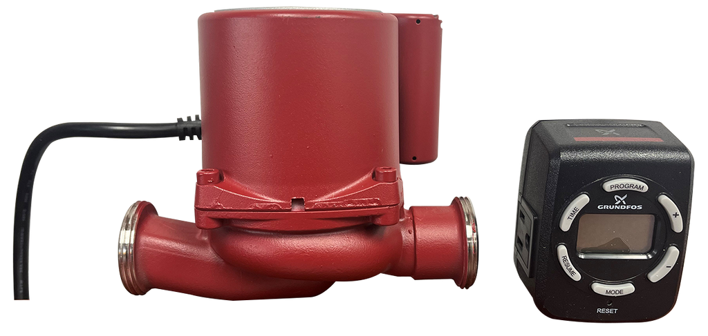 Grundfos circulating pump, 1/12 hp, 20.5 max gpm, stainless steel, line cord, check valve, 115v, union connections (UP15-29SUC/TLC) (99452462)
