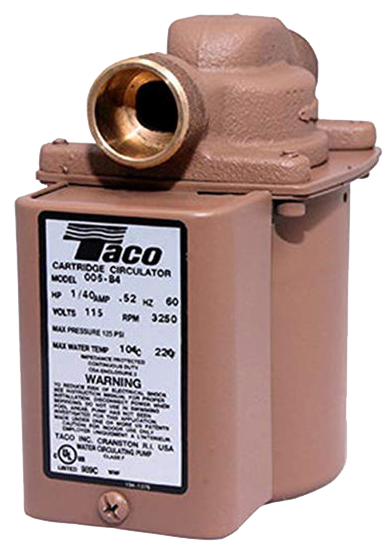 Taco circulating pump, 1/2c, w/line cord