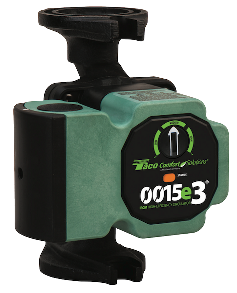Taco high efficiency cast iron wet rotor circulating pump, 120V, 16GPM (0015E3-2F4)