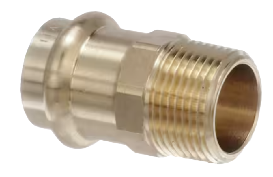 Press MIP adapter, p x mip, 3/4, brass
