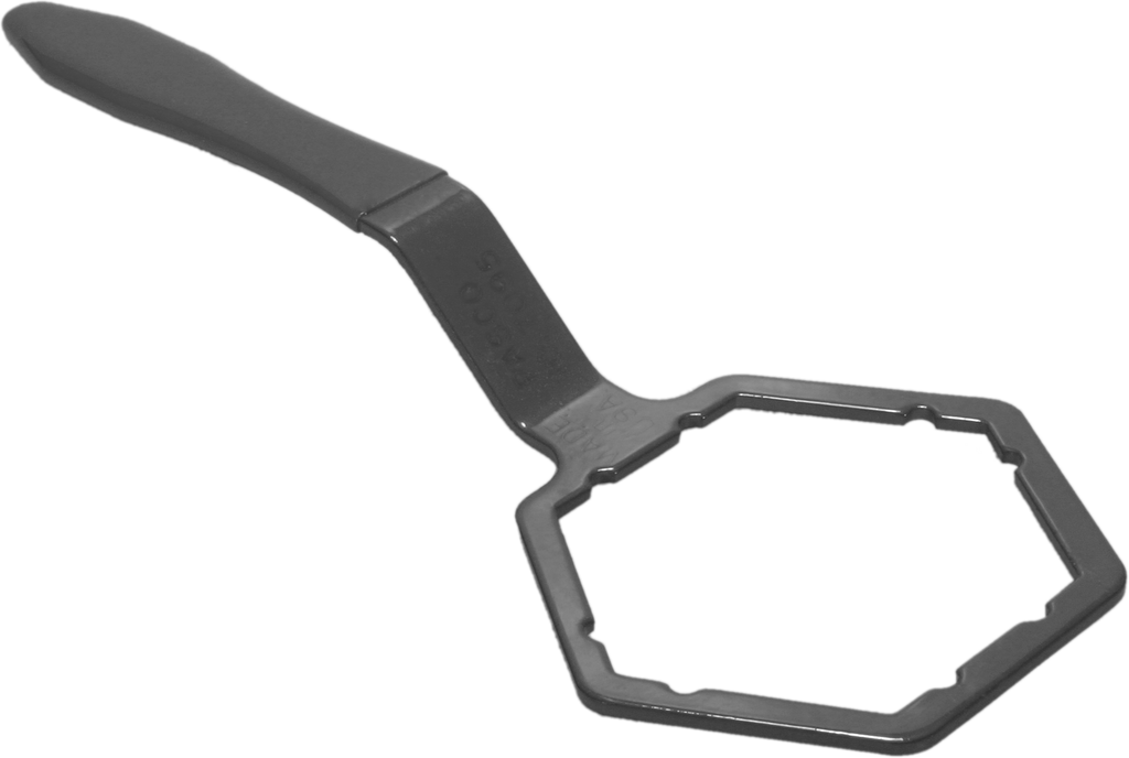 Wrench basket strainer lock nut, 13 length, offset handle for close quarter work, cushion grip (fits 3 1/2 lock nut)