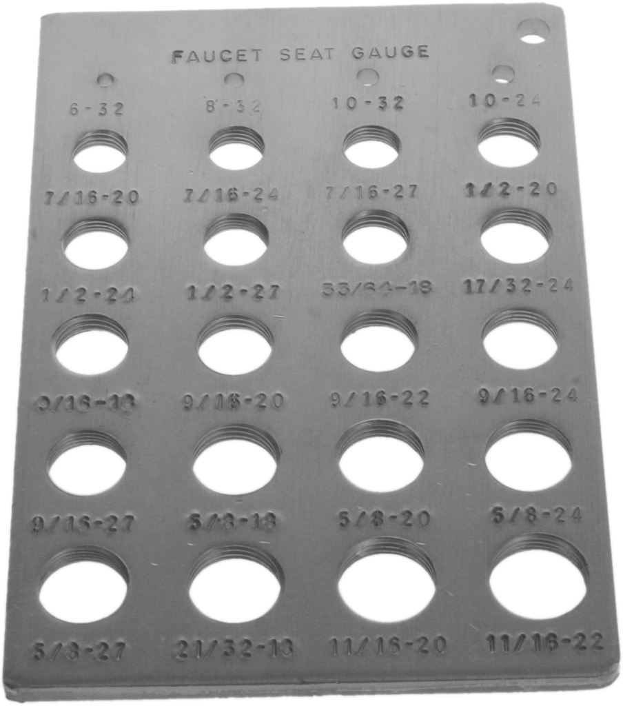 Service parts bibb faucet seat gauge
