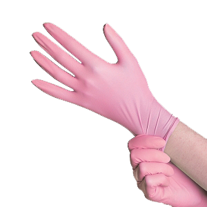 Glove, nitrile pink, 3mil, powder free, X-LARGE (SELL BY BOX)