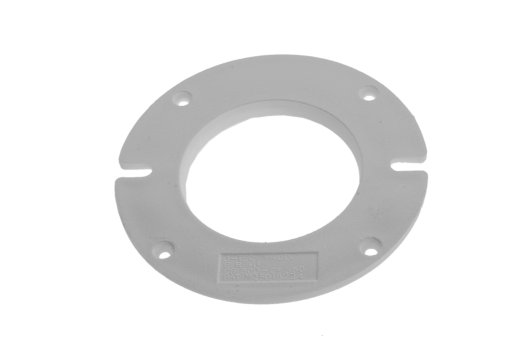 Flange extender 1/4 thick, white plastic