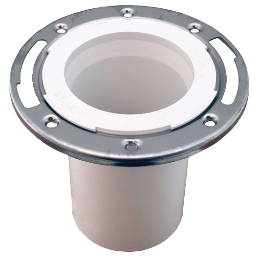 PVC closet flange w/adj stainless steel ring, 3 inside, 4 long