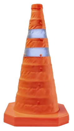 Safety cone orange, reflective, collapsible, 18