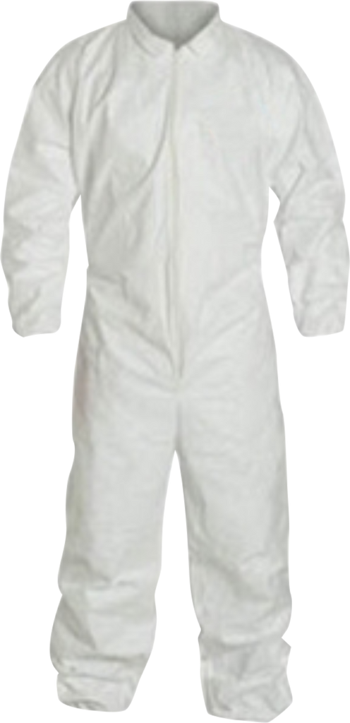 Coveralls, disposable, for liquid & particulate, w/elastic wrist and ankles 2XL