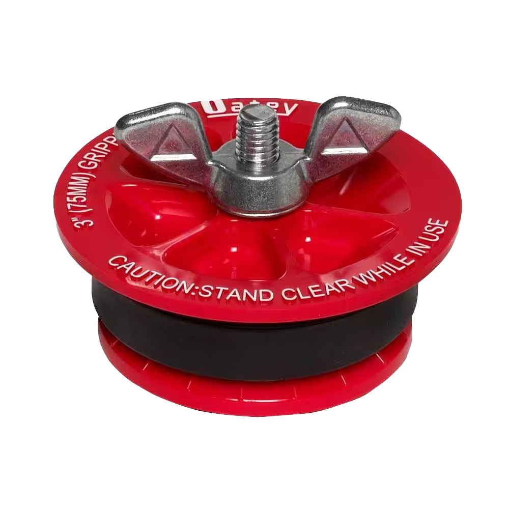 Red rubber test plug w/large wingnut, 3 Pasco