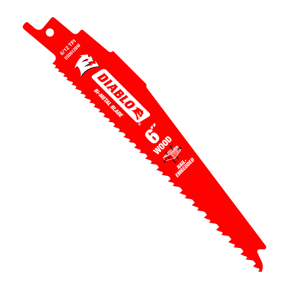 Diablo bi-metal reciprocating blade for nail embedded wood, 6 (sold individually)