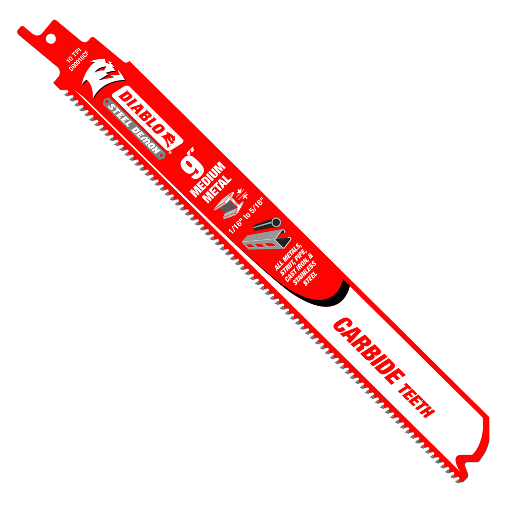 Diablo saw blade carbide reciprocating for medium metal 9 (1/16 - 5/16) Steel Demon (3-PK)