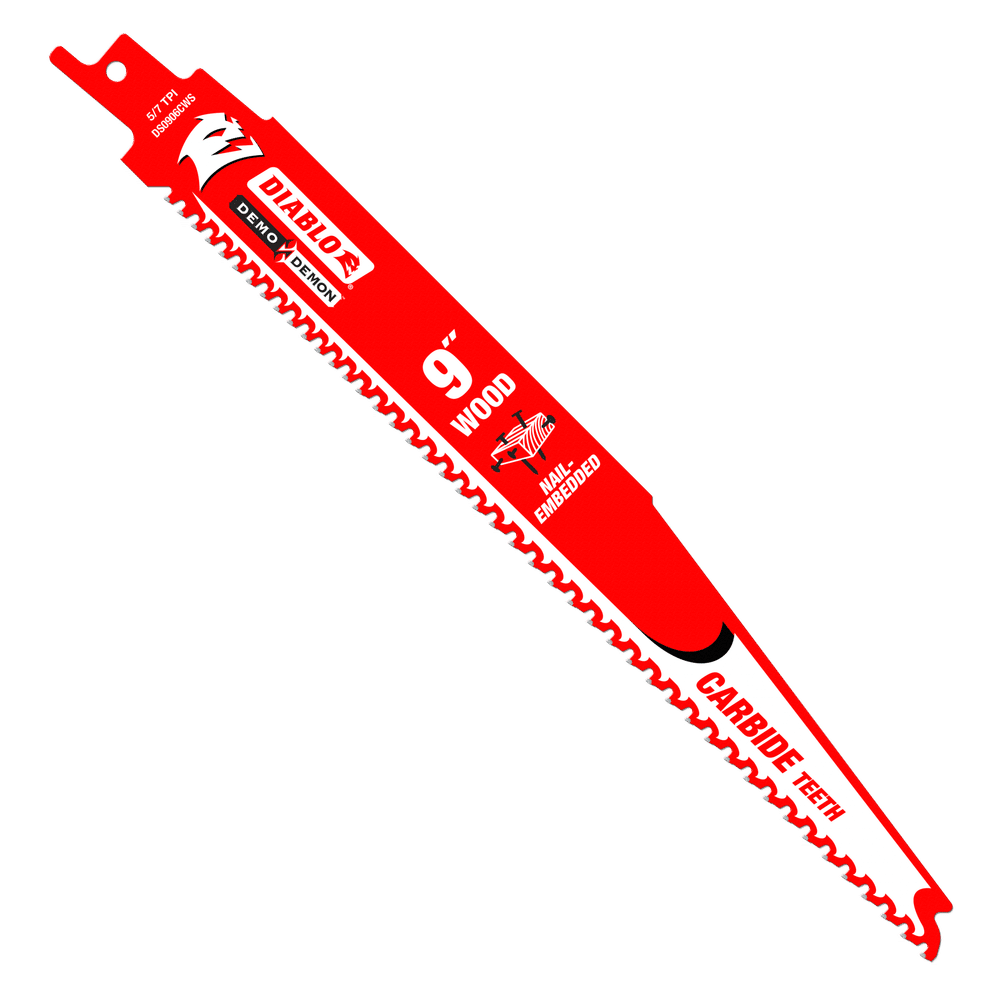 Diablo saw blade carbide reciprocating for nail-embedded wood 9, 6TPI Demo Demon (3-PK)