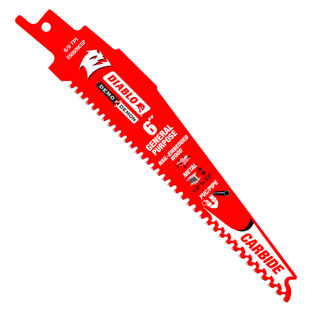 Diablo saw blade carbide reciprocating for general purpose 6, 9TPI Demo Demon (3-PK)