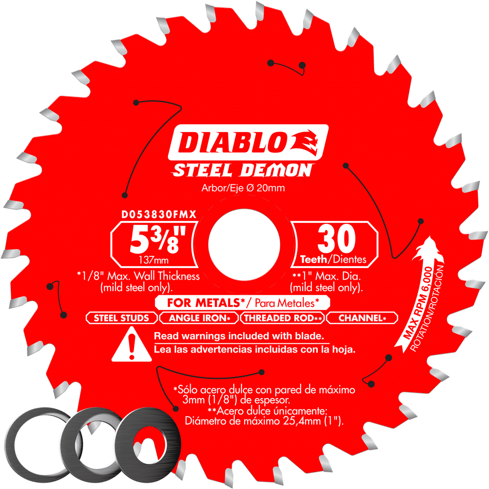 Diablo ferrous cutting circular saw blade 5 3/8 x 30 teeth per inch